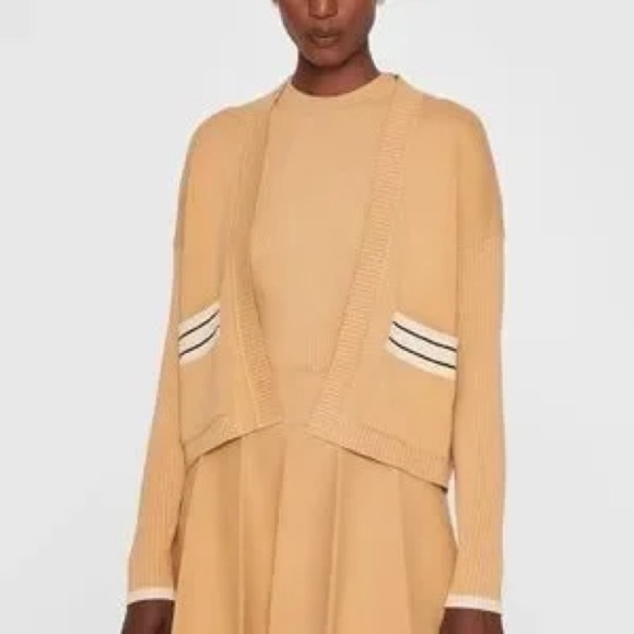 Club Monaco Tan Iced Latte Contrast Pocket Cardigan - Picture 5 of 16